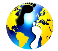 a globe with two footprints representing the O in MOHTC
